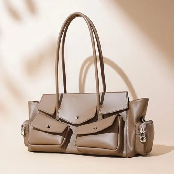 New Women's Bag Luxury Designer Genuine Leather Women Shoulder Bag Vintage Multi-Pocket Storage Cowhide Handbags - Image 5