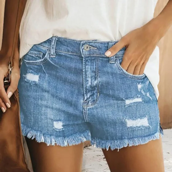Summer Shorts Jeans For Women Jeans High Waist Slim Hole Shorts Old Broken Style Denim Jeans Pantalones De Mujer Джинсы Женский - Image 3