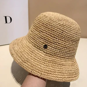 Designer High-quality Raffia Straw Hat Women Summer Beach Sun Hats Korean Luxury Travel Sun Protection Breathable Fisherman Hat