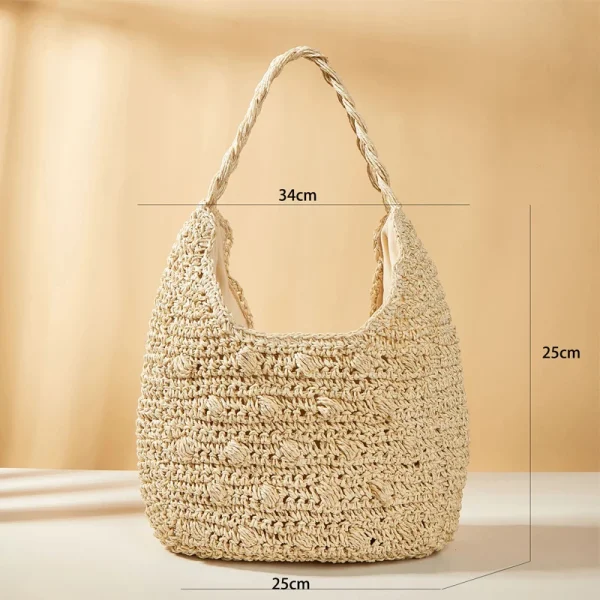 Fashion Straw Women Shoulder Bags Paper Woven Female Handbags Large Capacity Summer Beach Straw Bags Casual Tote Purses 2025 - Image 6