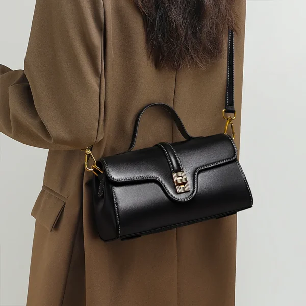 Luxury Designer Women's Shoulder Bag Vintage Genuine Leather Women Handbags England Style Crossbody Bag Rectangular Bags - Image 4