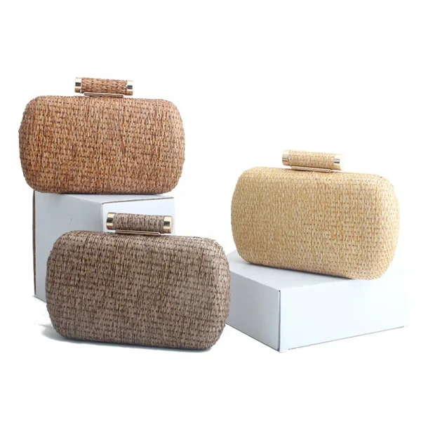 Luxury Straw Clutch Purse for Women Raffia Evening Bag Crochet Crossbody Bags Ladies Summer Beach Shoulder Woven Purse Hand Bag - Image 4