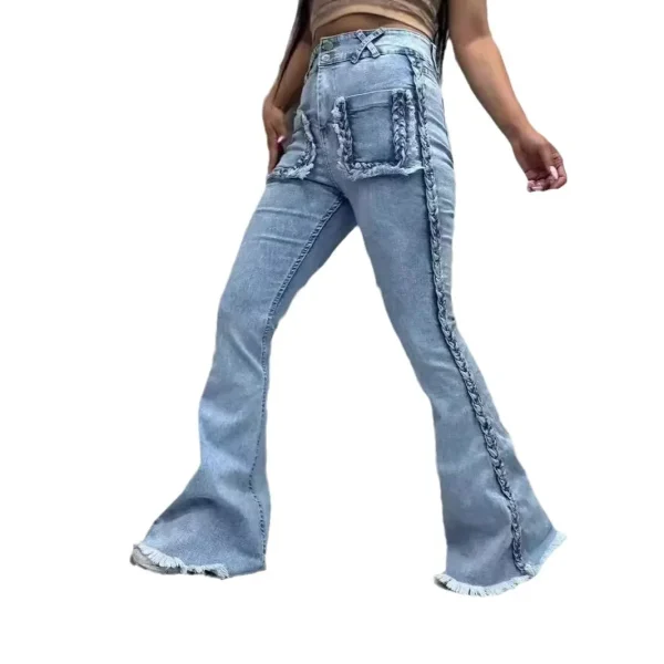 Flare Pants Jeans Women Vintage Denim High Waist Strecth Pockets Mom Jeans Party Club 2025 Trousers Streetwear Floor Length - Image 5