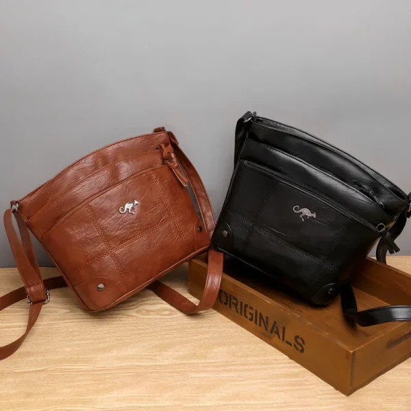 New Fashion Shoulder Bag Soft Leather Texture Bag for Women's Crossbody Purse Simple Trend Retro Multi Large Capacity Handbag - Image 5