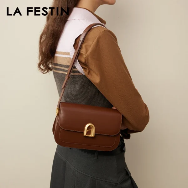 LA FESTIN Original New 2025 Ladies Leather Bag Crossbody Shoulder Bag Women's bag Handbag A-line Door Series Luxury Products - Image 6