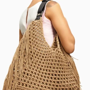 Bohemian beach bags for women luxury designer handbags purses 2025 new nylon fabric hollow tassels with inner pocket
