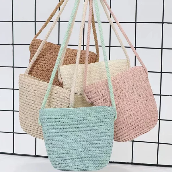 Soft Straw Tote Bags Personalized Travel Shopping Bag Beach Weave Handbag Female Bohemian Shoulder Bag Valentine's Day Gift - Image 5