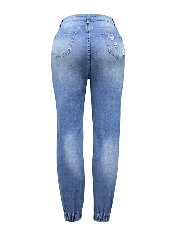 Benuynffy Streetwear Hip Hop Letter Print Ripped Jeans Women Fashion Y2K Harajuku Mid Waisted Casual Pencil Pants Spring New - Image 6