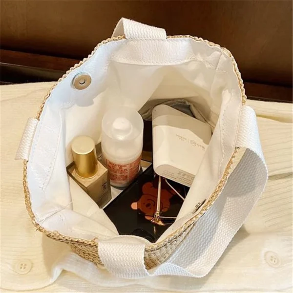 Elegant Ladies Straw Woven Handbag Women Holiday Beach Casual Tote Top-Handle Bags Fashion Retro Shoulder Bags 2025 - Image 5