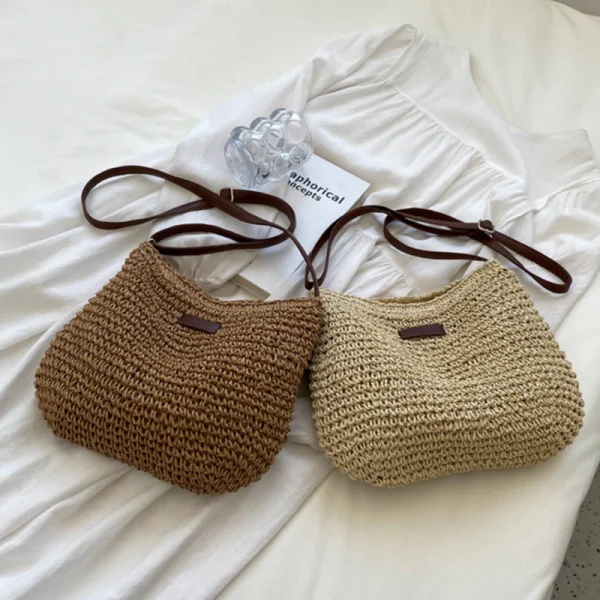 Woven Summer Fashion Straw Bag Beach Holiday Crossbody Bag Shopping Large Capacity Shoulder Handbag Messenger Ladies Women - Image 6