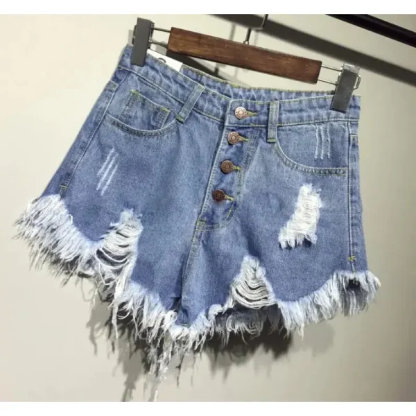 Denim Booty Shorts with Fur Lining for Women, Sexy Short Jeans for Female,Casual and Fashionable, Big Size, High Waisted, Summer - Image 3