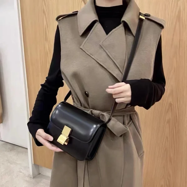 Women’s Genuine Leather Shoulder Bag 2025 Trend Brand Small Square Bags Luxury Designer Handbag Fashion Messenger BagsTofu Bags - Image 4