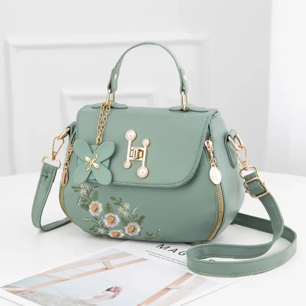 fashion Floral embroidered women's handbag temperament trend light Women's shoulder crossbody bag Women's Floral Decor Handbag - Image 2