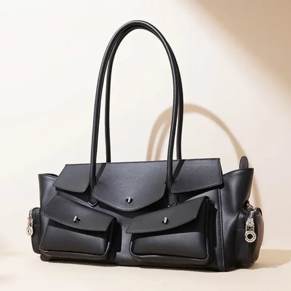 New Women's Bag Luxury Designer Genuine Leather Women Shoulder Bag Vintage Multi-Pocket Storage Cowhide Handbags - Image 3