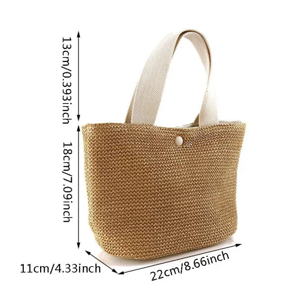 Beach Straw Shoulder Messenger Bag Women Bohemian Summer Woven Rattan Bucket Shoulder Handbag Handmade Crossbody Bags For Women - Image 3