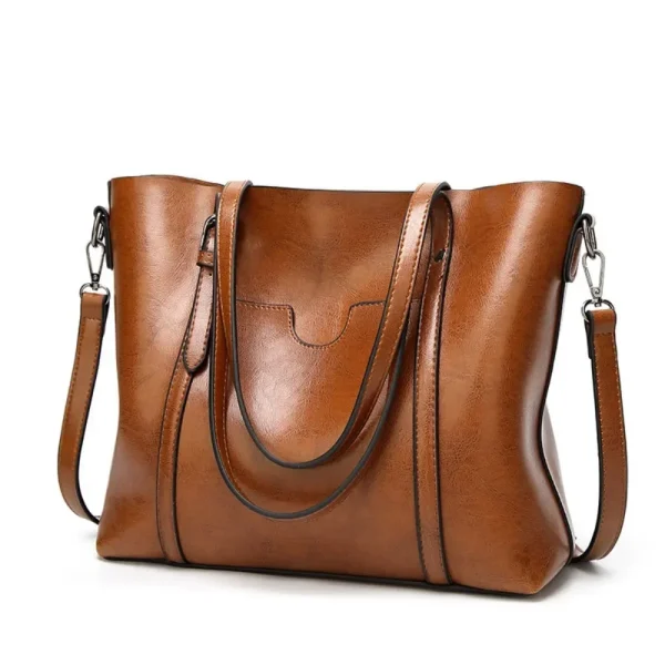 Shoulder Bags for Women Oil Wax Leather Handbag Tote Crossbody Bag Vintage Satchels Women Bags Designer Handbag High Quality - Image 2