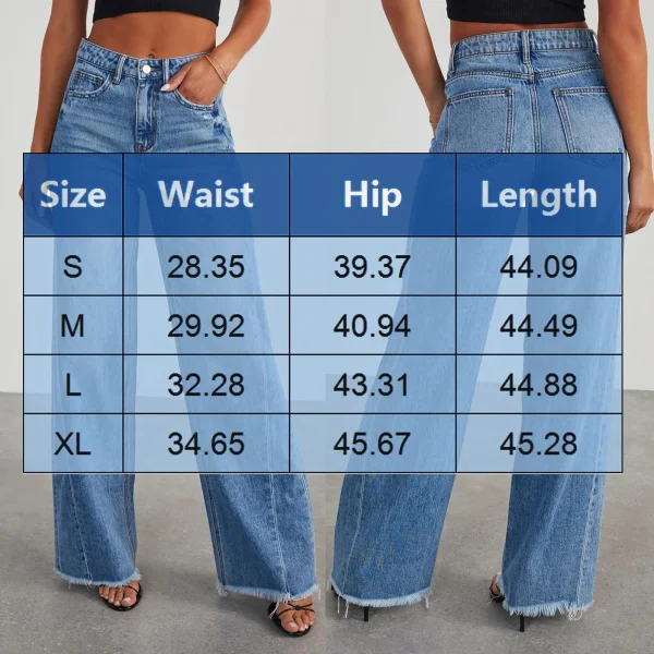 Women Mid Waist Jeans Harajuku Streetwear Retro Fashion Autumn Loose Wide Leg Straight Loose Denim Trousers Y2k Baggy Pants - Image 6