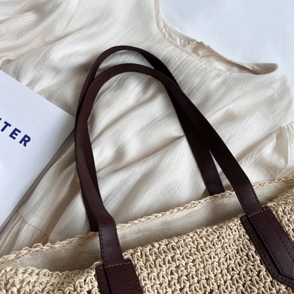 Women Shouder Bag Bohemian Straw Underarm Bag Summer Beach Woven Armpit Bag Large Casual Knitted Bag Shopping Bags - Image 5