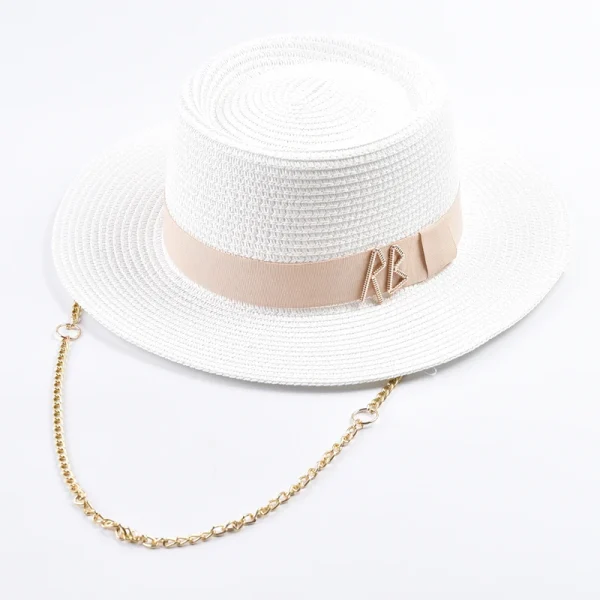 Summer Straw Hats for Women Ribbon Decoration Elegant Ladies Party Dress Hats Travel Beach Sun Hat Chapeau Femme - Image 4