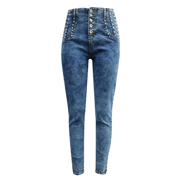 Cargo Pants Women High Waist Jeans Pearl Breasted Women's Jeans Jeans For Women High Waist Plus Size Pantalones De Mujer - Image 5
