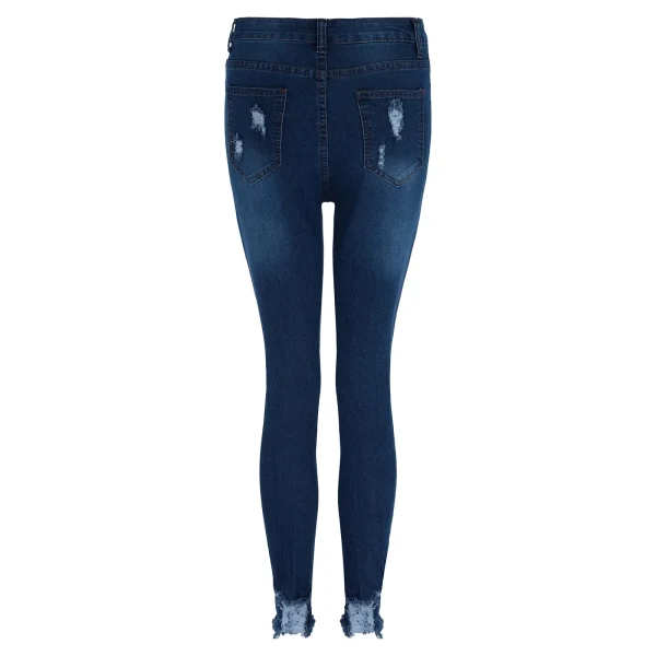Hole Denim Trousers For Women Skinny Ripped Jeans Small Feet Slim Denim Pants Buttocks Ripped Jeans Women'S Denim Pants - Image 4