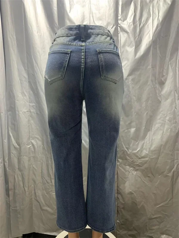 Wmstar Jeans Women High Waist Denim Bottom Boy Friend Straight Wide Leg Pants Korean Fashion Streetwear Wholesale Dropshipping - Image 6