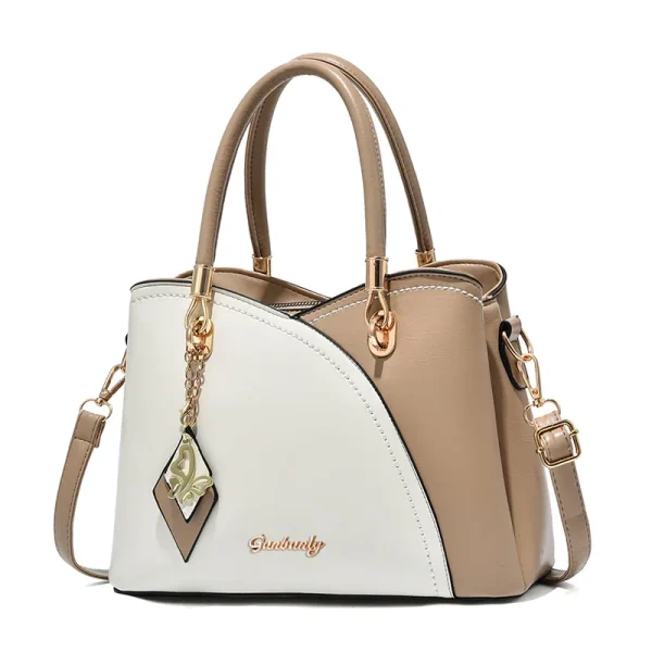 2025 new Vintage Women's Handbag Soft Splicing Shoulder Bag Large Capacity Unique Design Ladies Casual Tote Bag Sac A Main - Image 4