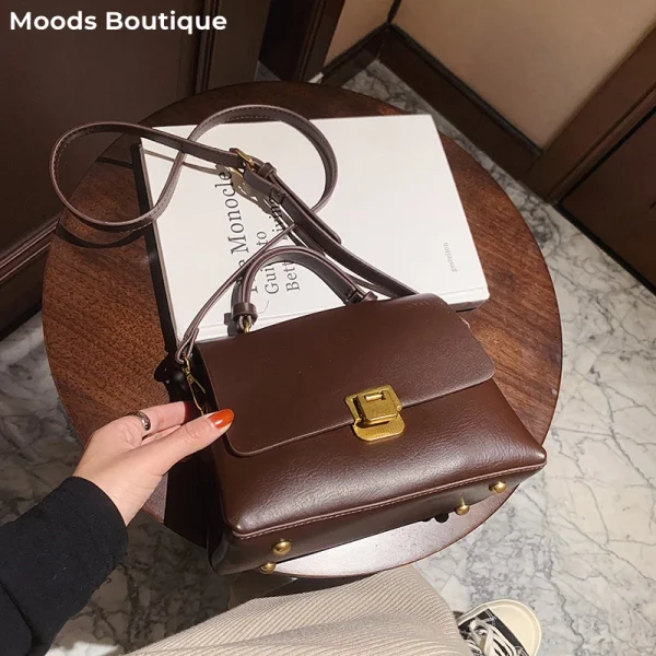 MOODS Retro Handbags For Women Flap Shape Pure Color Shoulder Crossbody Bags With Golden Hasp 2025 Designer Luxury Messenger Bag - Image 6