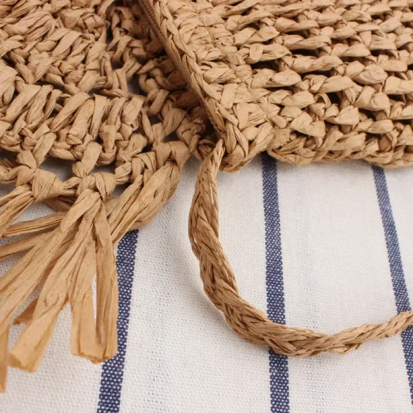 Summer Straw Bags For Women Handmade Tassel Beach Bags 2025 Raffia Rattan Woven Handbags Vacation Shoulder Crossbody Bags Clutch - Image 4