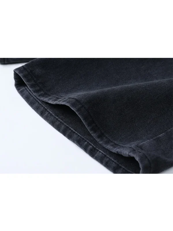 2025 Summer Women's High Waist Denim Shorts Casual Loose Ladies Plus Size Streetwear Fashion Button Wide Leg Short Jeans Female - Image 6