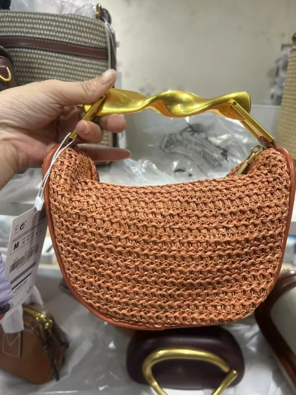 2025 New Summer Luxury Designer Women Straw Handbag Hobo Stylish Purse Elegant Handbag