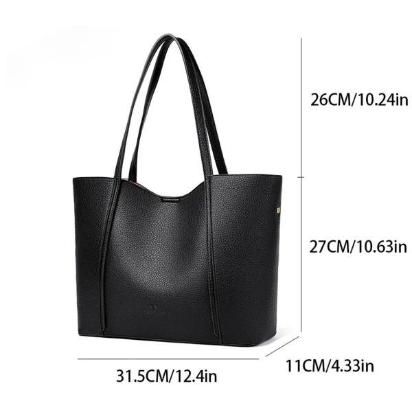Women Shoulder Bags Luxury Designer High Quality Leather Shoulder Messenger Commuting Tote Bag Large Handbag Purses for Female - Image 4