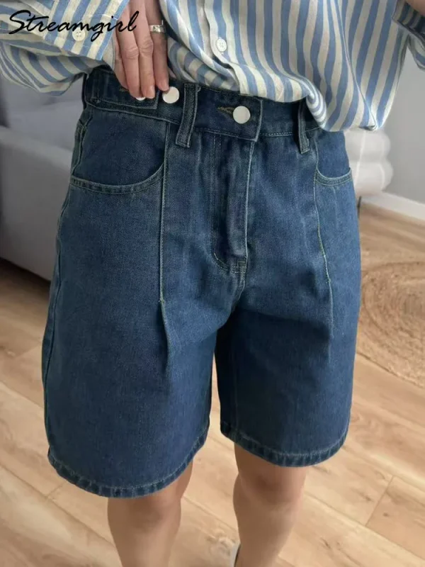 Summer Jean Shorts Women Denim High Waist Black Baggy Short Jeans Summer Pants Women's Bermuda Denim Shorts Wide Leg For Women - Image 3