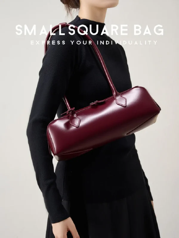 2025 New Genuine Leather Women's Shoulder Bag luxury Cowhide ladies handbag baguette bag female Commuter Shopping Underarm Bag - Image 3