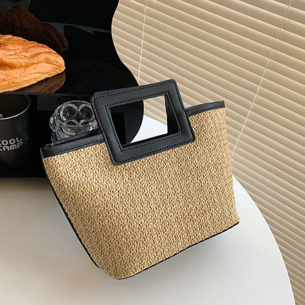 Women Handmade Woven Boho Shoulder Bag Vacation Tote Bag Exquisite Girls Summer Straw Beach Handbag for Travel Shopping