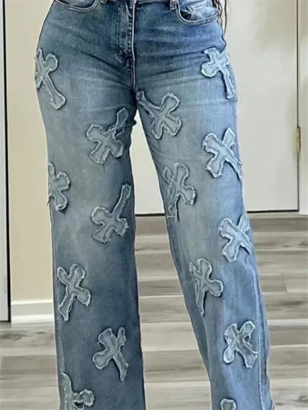 Wmstar Jeans Women High Waist Denim Bottom Boy Friend Straight Wide Leg Pants Korean Fashion Streetwear Wholesale Dropshipping - Image 4