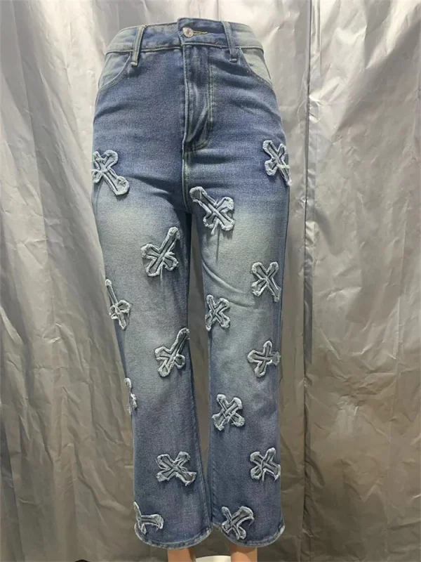 Wmstar Jeans Women High Waist Denim Bottom Boy Friend Straight Wide Leg Pants Korean Fashion Streetwear Wholesale Dropshipping - Image 5