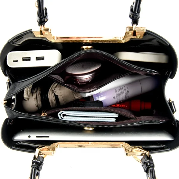 Three Layers Women Shoulder Bags Luxury Designer High Quality Patent Leather Messenger Casual Tote Bag Large Capacity Hand bags - Image 6