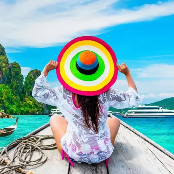 70cm Oversized Wide Brim Sun Hat Travel Large UV Protection Beach Straw Hats Women's Summer Floppy Foldable Chapeaux Wholesale - Image 6