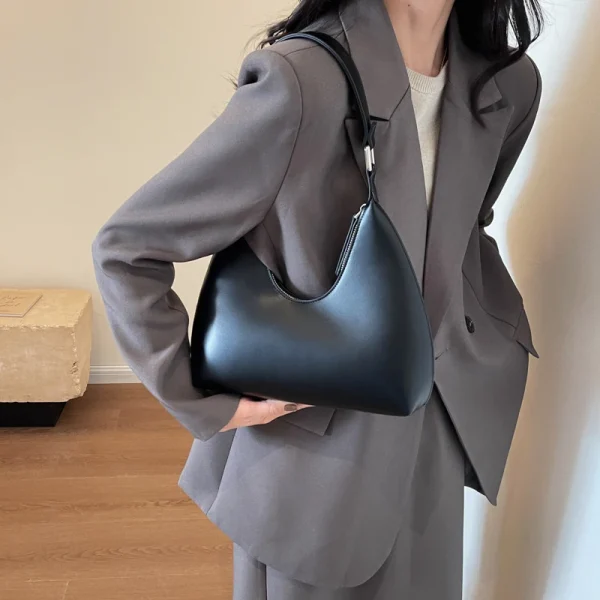 MOODS Fashion Underarm Shoulder Bags For Women PU Leather Pure Color Armpit Hobo Bag 2025 New Luxury Designer Purses And Handbag - Image 4