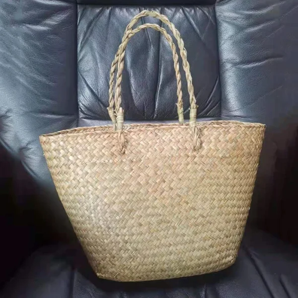 Handmade Women's Handbags Bamboo Woven Female Shoulder Bag Summer Straw Beach Bags Shopper Baskets Bohemian Rattan Tote Bag