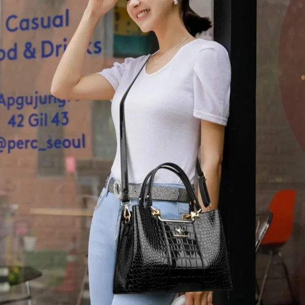 Three Layers Women Shoulder Bags Luxury Designer High Quality Patent Leather Messenger Casual Tote Bag Large Capacity Hand bags - Image 5