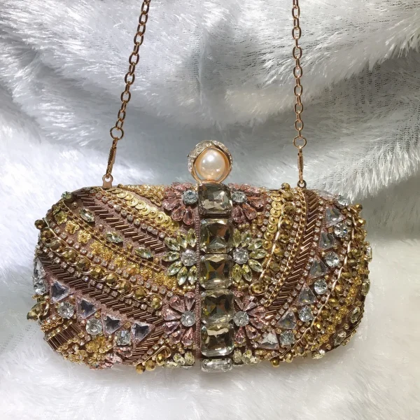 New Water Diamond Handbag Crystals Evening Clutch Bags Luxury Women Wedding Party Purse Ball Handbags Rhinestone Mini heart bag - Image 2