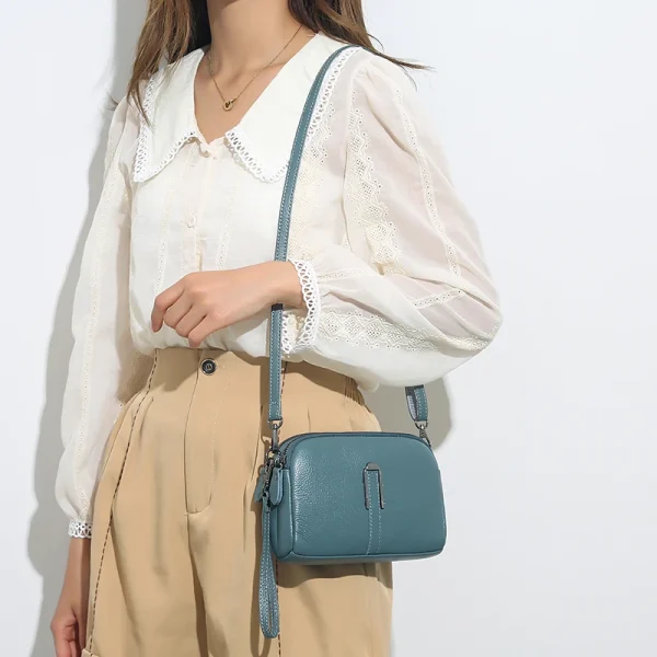 Genuine Leather Bag Luxury Women's Crossbody Bag for Woman Female Solid Color Clutch Phone Bags Shoulder Bag Messenger Bag Sac - Image 2