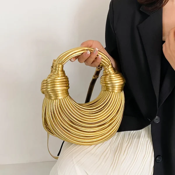 MOODS Luxury Evening Purses For Women Golden Noodle Knot Design Dinner Party Clutch Bag 2025 Luxury Designer Purses And Handbags - Image 3