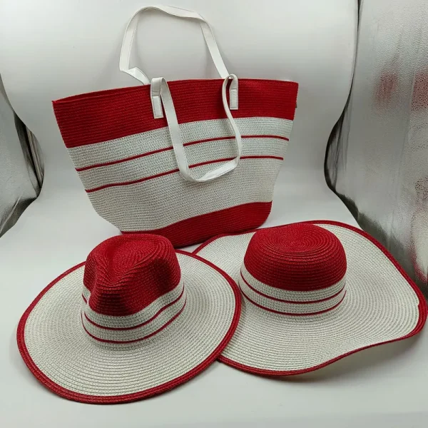 2025 New Straw Hat Set Crossbody Bag Colored Sun Hat Travel Hat Outdoor Beach Men's and Women's Party Straw Hat Шляпа  - Image 3