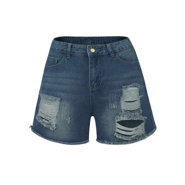 Summer Women's Pants Jeans Pure Color Hole Free Fft Denim Shorts Old Broken Style Denim Jeans Pantalones De Mujer Джинсы Женский - Image 5