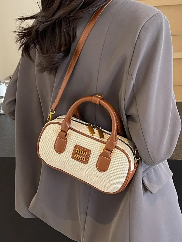 Hand-carrying bowling bag female famous brand 2025 summer new retro fashion shoulder bag high-end trend all-match messenger bag - Image 4