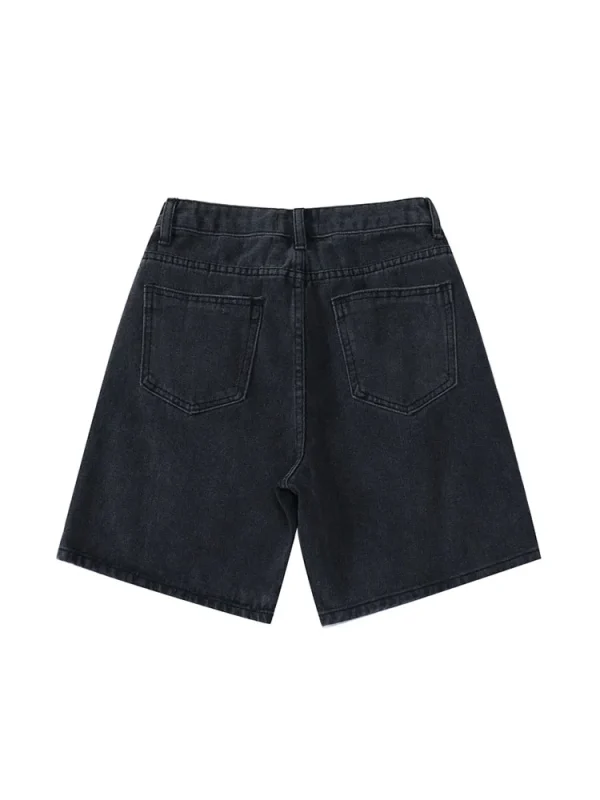 2025 Summer Women's High Waist Denim Shorts Casual Loose Ladies Plus Size Streetwear Fashion Button Wide Leg Short Jeans Female - Image 2