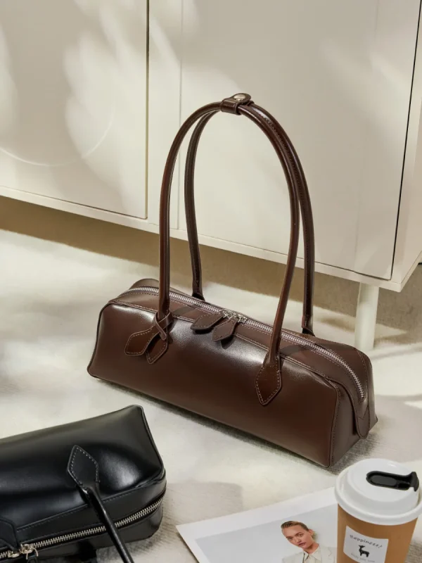 2025 New Genuine Leather Women's Shoulder Bag luxury Cowhide ladies handbag baguette bag female Commuter Shopping Underarm Bag - Image 4